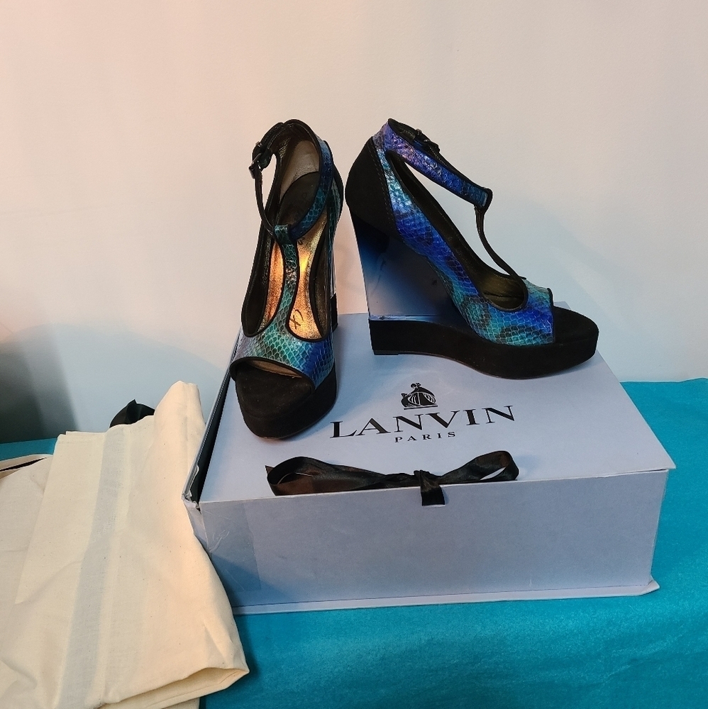 Lanvin Snakeskin Wedge
